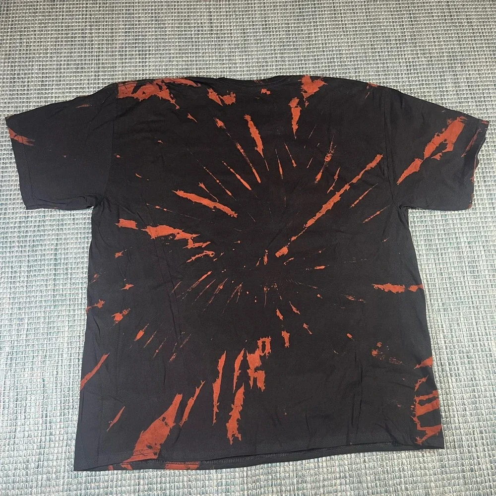 AC/DC Blow Up Your Video Angus T-Shirt Black Bleach Spray Tie‎ Dye Size Large